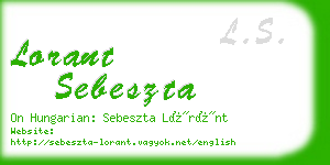 lorant sebeszta business card